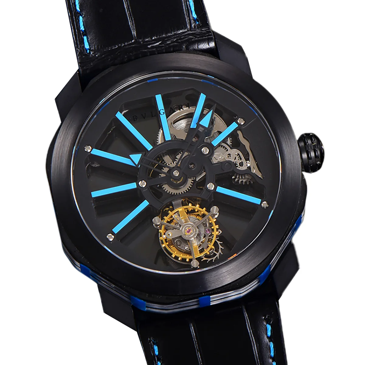 Octo Roma Watch with Blue Markers