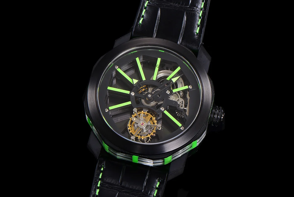 Octo Roma Watch with Green Markers