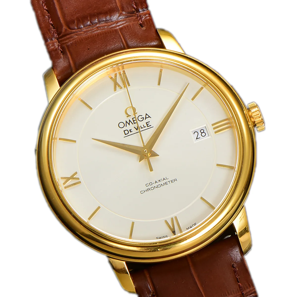 Omega De Ville Prestige Co‑Axial Master Chronometer 40mm White Dial in Yellow Gold