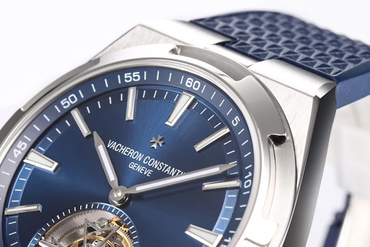 Overseas Tourbillion in Blue Rubber Strap