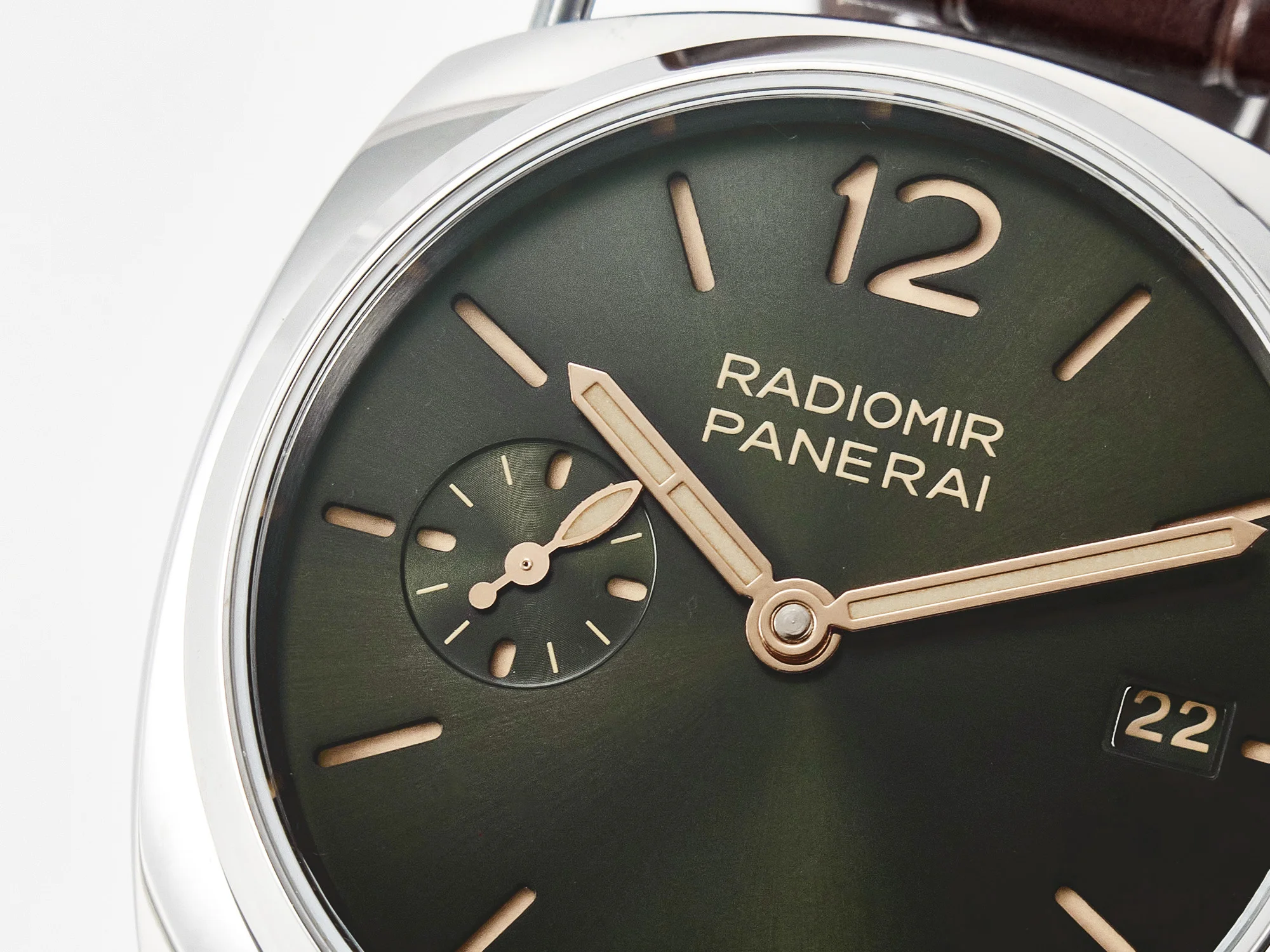 PAM1386 Radiomir 40mm TTF 1:1 Best Edition Green Dial on Brown Leather Strap P900