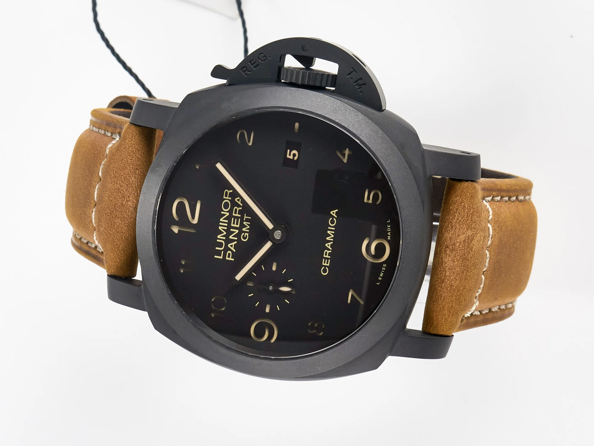 PAM441 Luminor Due VSF Best Edition Black Dial Black Carbon Bezel on Brown Asso Strap AXXXIV