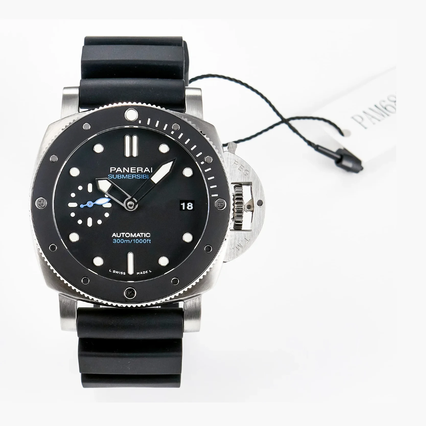 PAM683 Luminor Submersible 42mm VSF Best Edition Black Dial on Rubber Strap P900 Clone