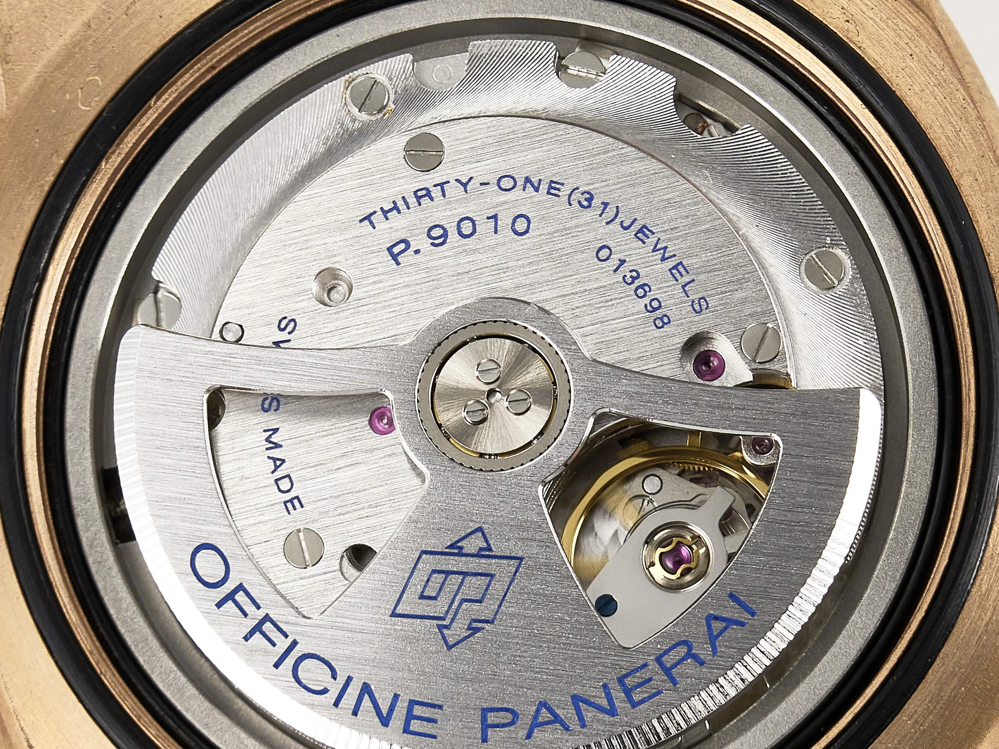 PAM968 V Bronzo VSF 1:1 Best Edition Brown Ceramic Bezel and Dial on Brown Calfskin Strap P.9010 Clone