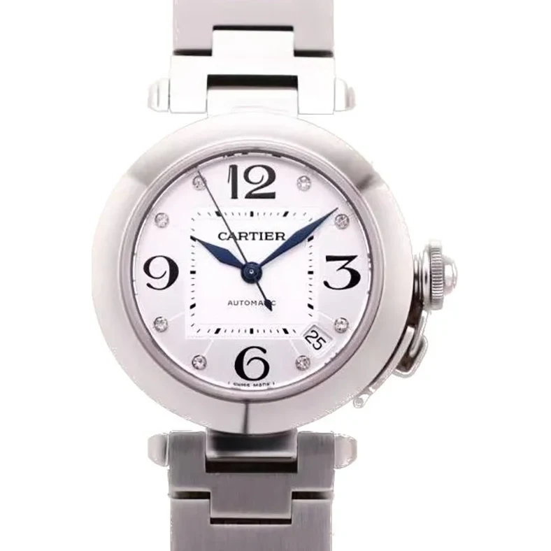 Pasha de Cartier White Dial with Diamond Markers 35mm in Bracelet