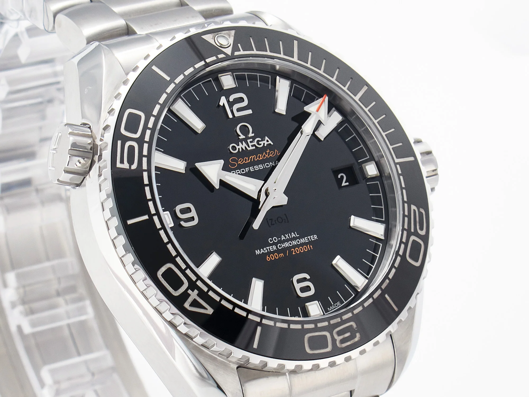 Planet Ocean 600M 39.5mm VSF 1:1 Best Edition Black Dial Black Ceramic Bezel on SS Bracelet A8800