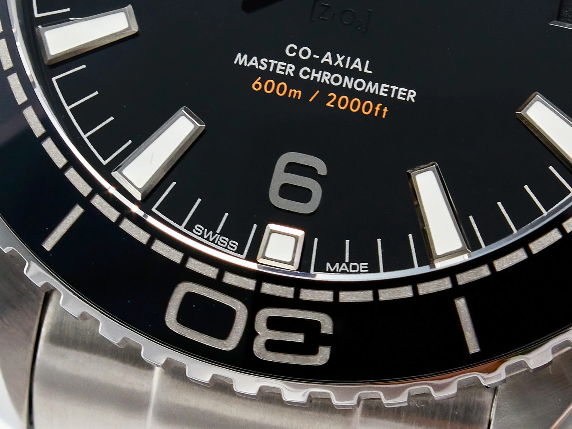 Planet Ocean 600M 39.5mm VSF 1:1 Best Edition Black Dial Black Ceramic Bezel on SS Bracelet A8800