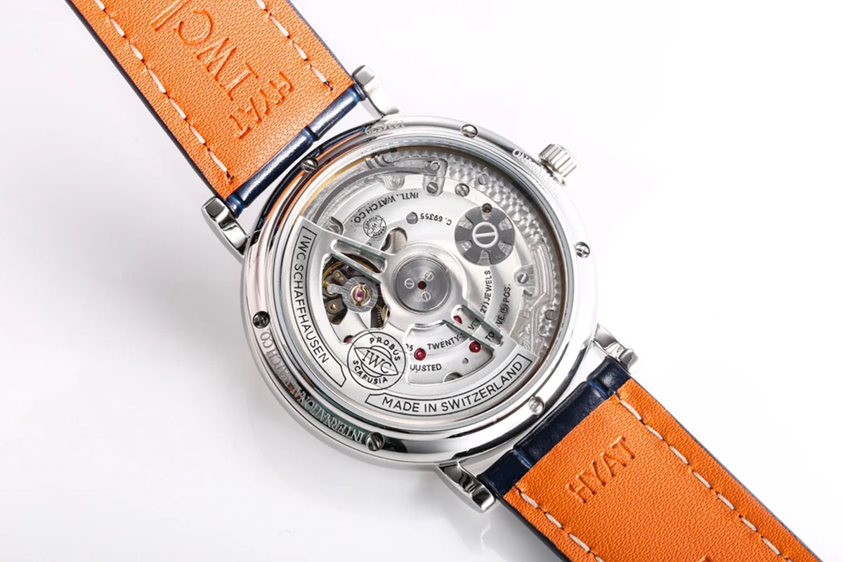 Portofino Hand Wound Moon Phrase IW5548 White Dial in Steel