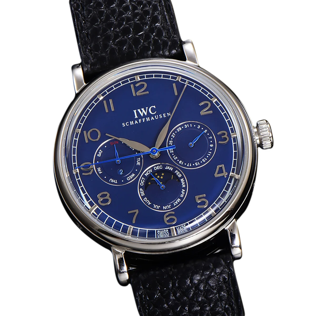 Portofino Perpetual Calendar IW3446 Blue Dial in Steel