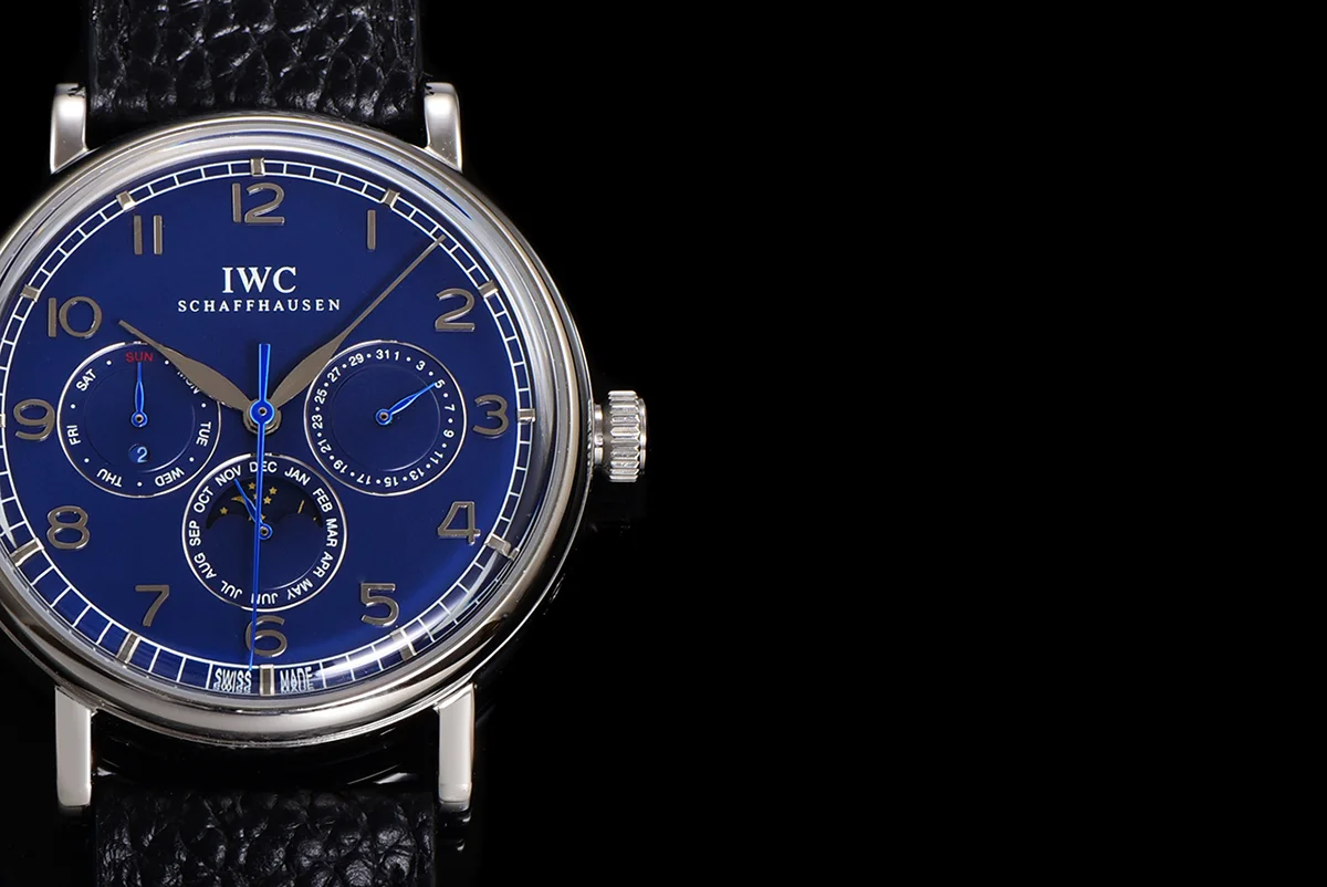 Portofino Perpetual Calendar IW3446 Blue Dial in Steel