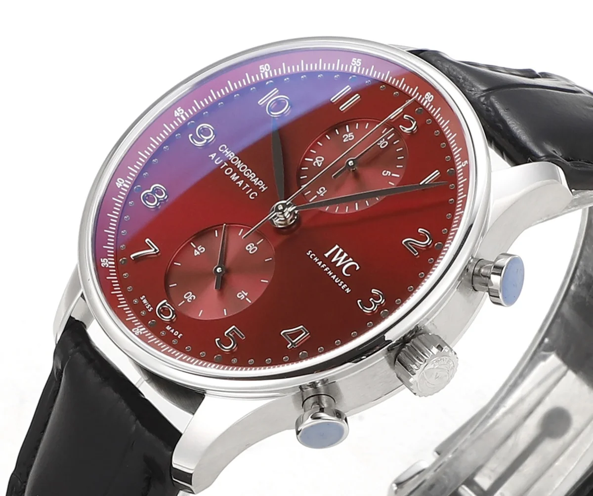 Portugieser Chronograph IW371616 Red Dial in Steel