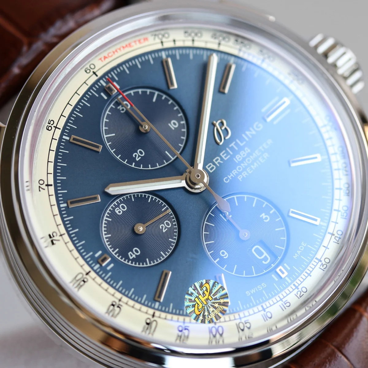 Premier B01 Chronograph 42 Blue Dial on Leather Strap Ref. A13315351C1X2