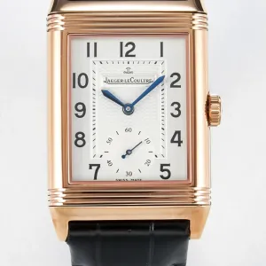 Reverso Classic Duoface Small Seconds RG MGF Best Edition White Textured Dial on Black Leather Strap A854A