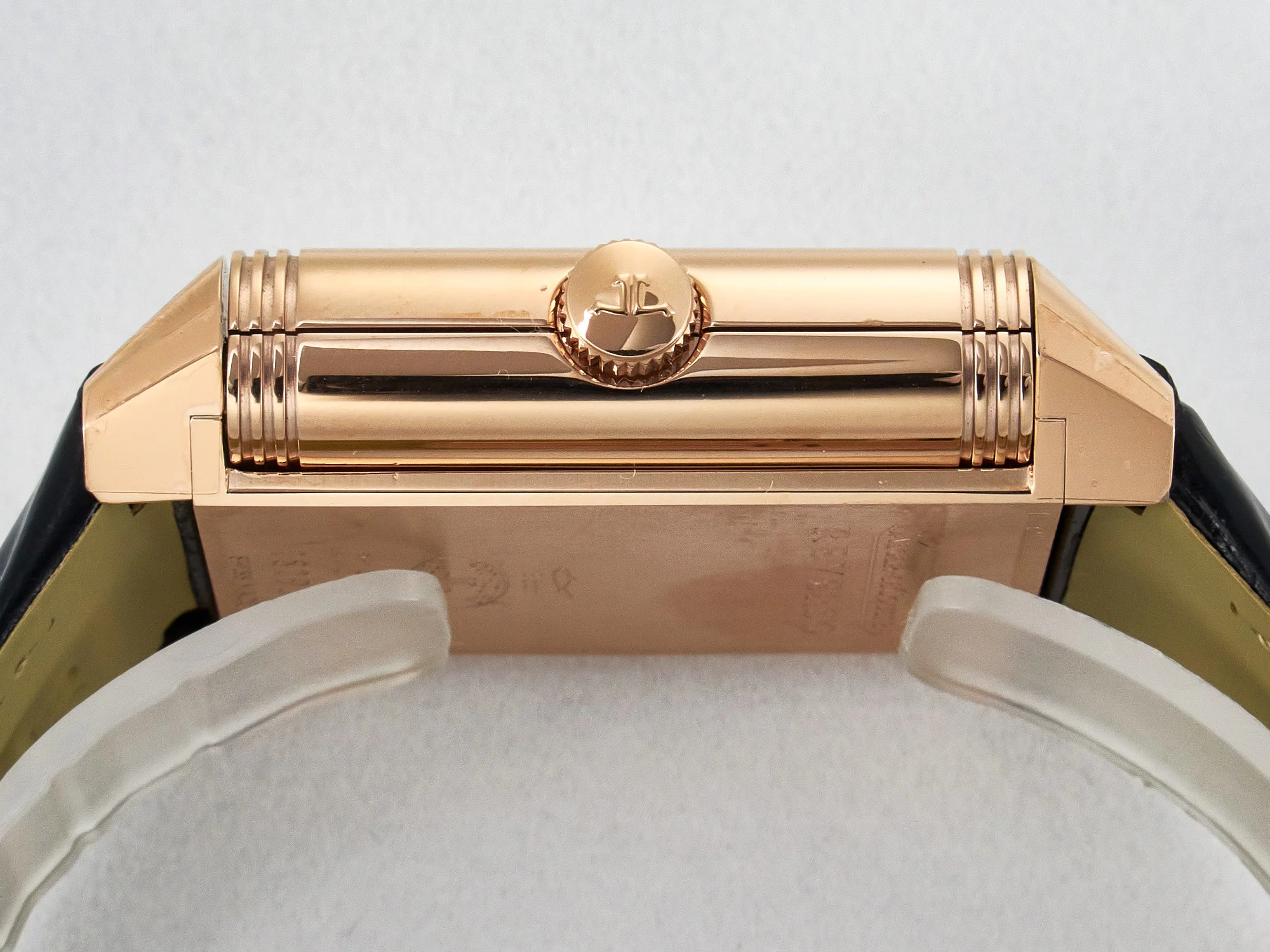 Reverso Classic Duoface Small Seconds RG MGF Best Edition White Textured Dial on Black Leather Strap A854A