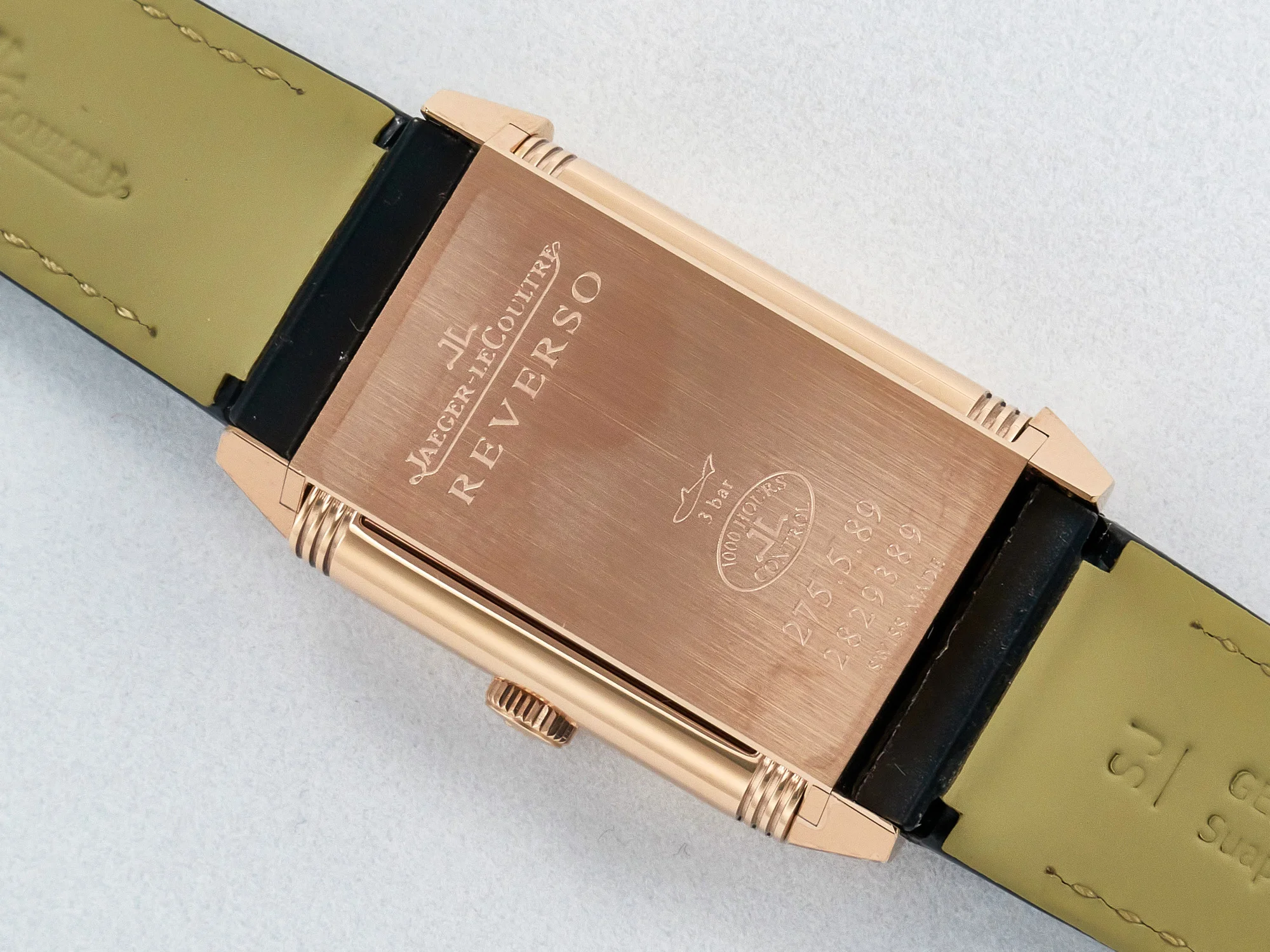 Reverso Classic Duoface Small Seconds RG MGF Best Edition White Textured Dial on Black Leather Strap A854A