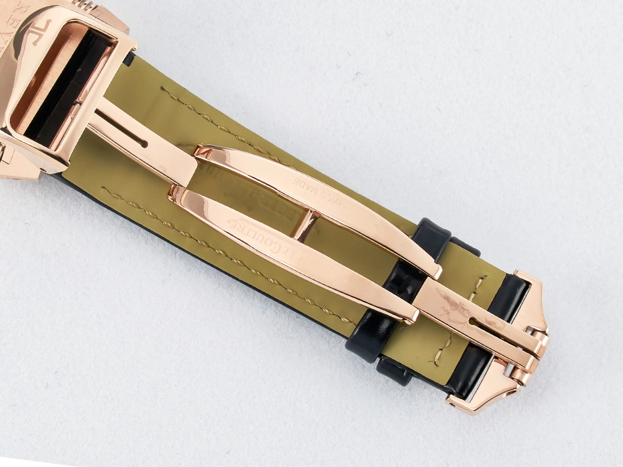Reverso Classic Duoface Small Seconds RG MGF Best Edition White Textured Dial on Black Leather Strap A854A