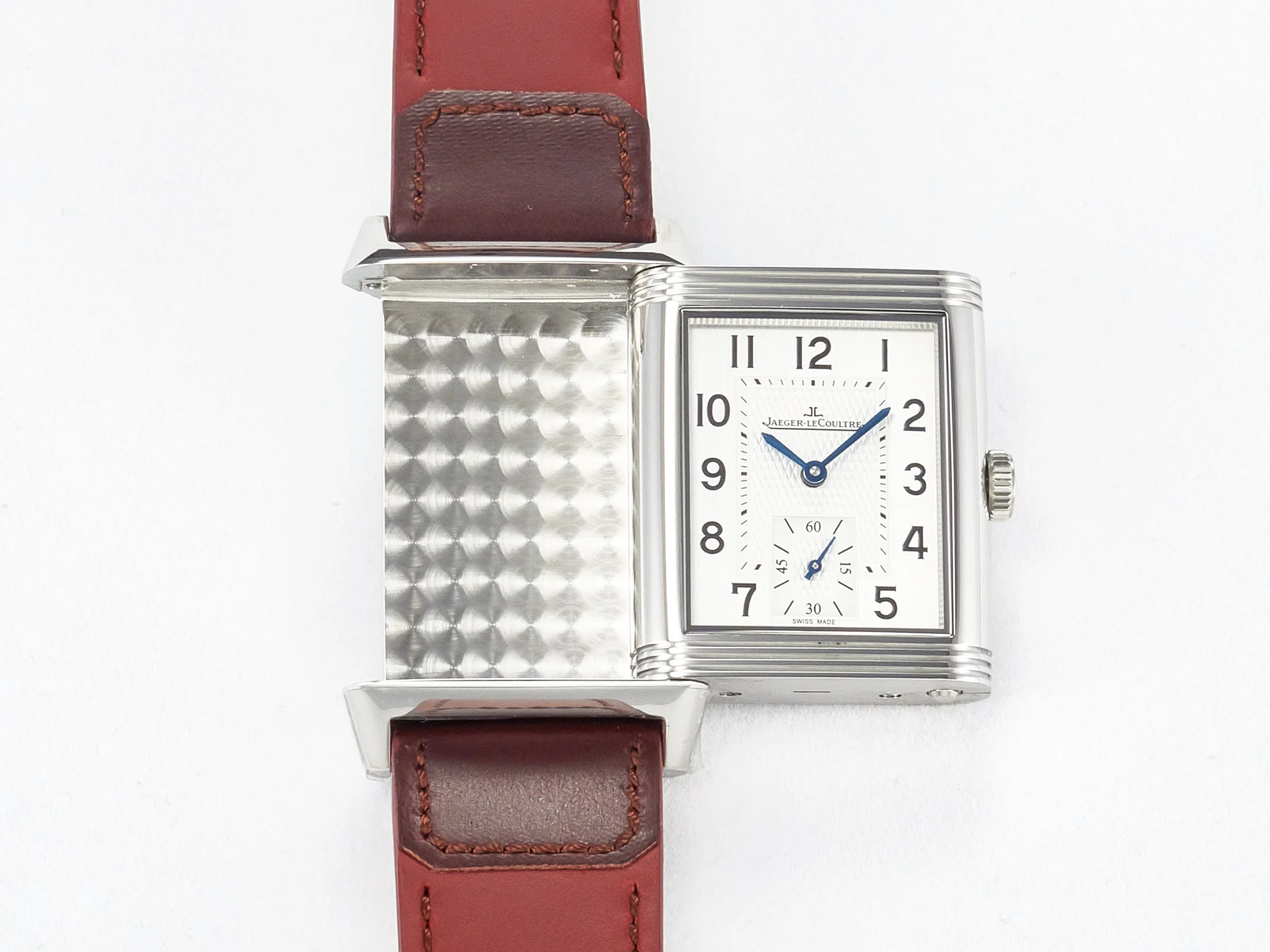 Reverso Classic Duoface Small Seconds SS MGF Best Edition White Guilloché Dial on Red Leather Strap A854A