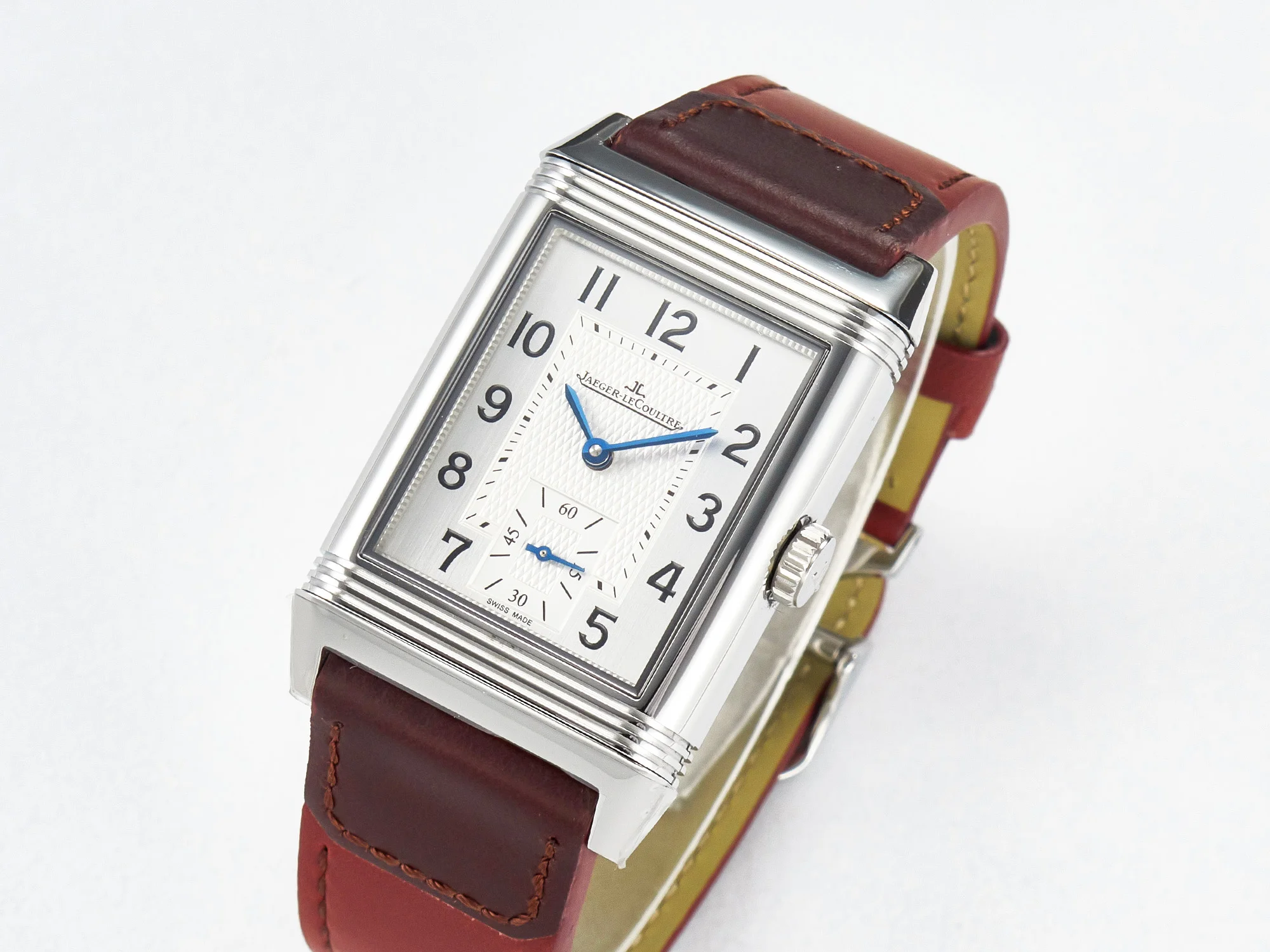 Reverso Classic Duoface Small Seconds SS MGF Best Edition White Guilloché Dial on Red Leather Strap A854A