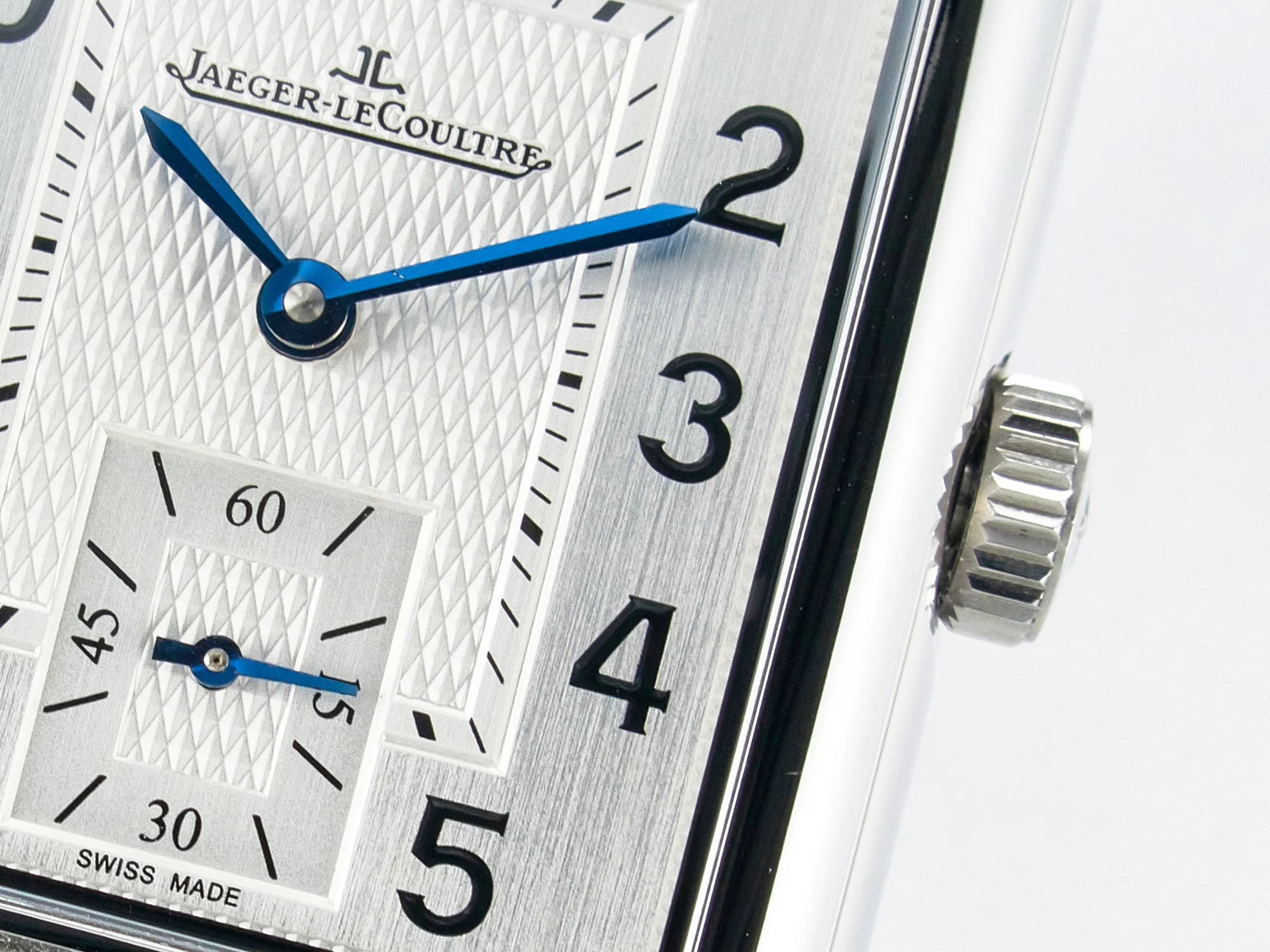 Reverso Classic Duoface Small Seconds SS MGF Best Edition White Guilloché Dial on Black Leather Strap A854A