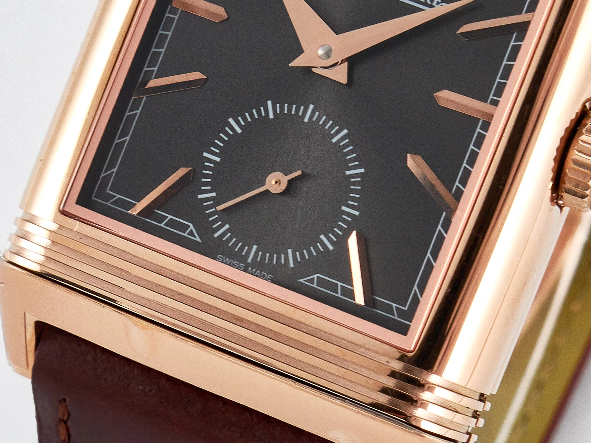 Reverso Tribute Duoface Small Seconds RG MGF Best Edition Black Dial on Red Leather Strap A854A