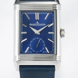 Reverso Tribute Duoface Small Seconds SS MGF Best Edition Blue Dial on Blue Leather Strap A854A