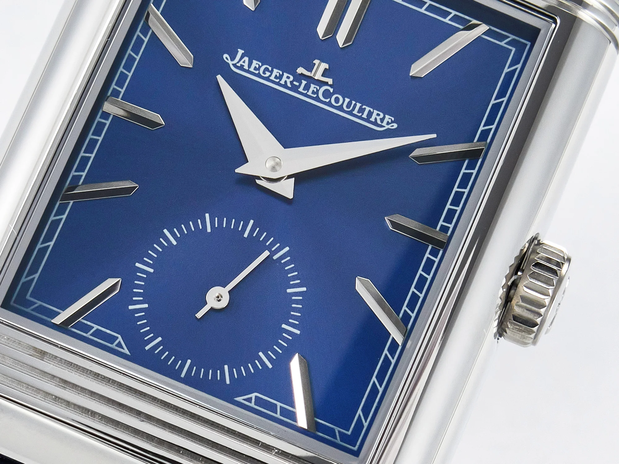 Reverso Tribute Duoface Small Seconds SS MGF Best Edition Blue Dial on Blue Leather Strap A854A