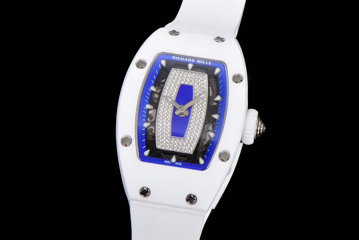 RM 007 Automatic Ladies White Ceramic Blue