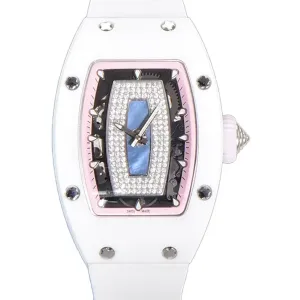 RM 007 Automatic Ladies White Ceramic Pink