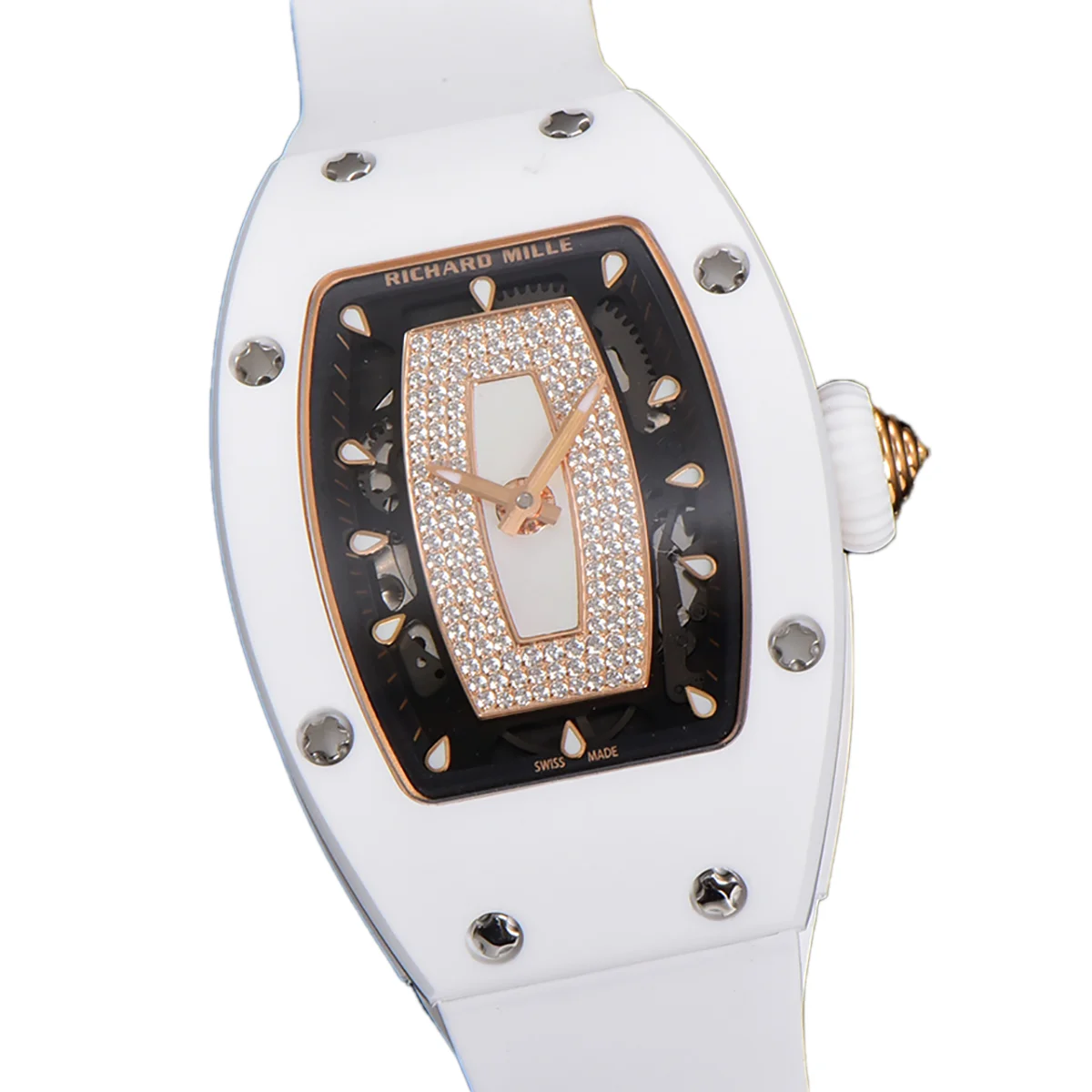 RM 007 Automatic Ladies White Ceramic White Lips