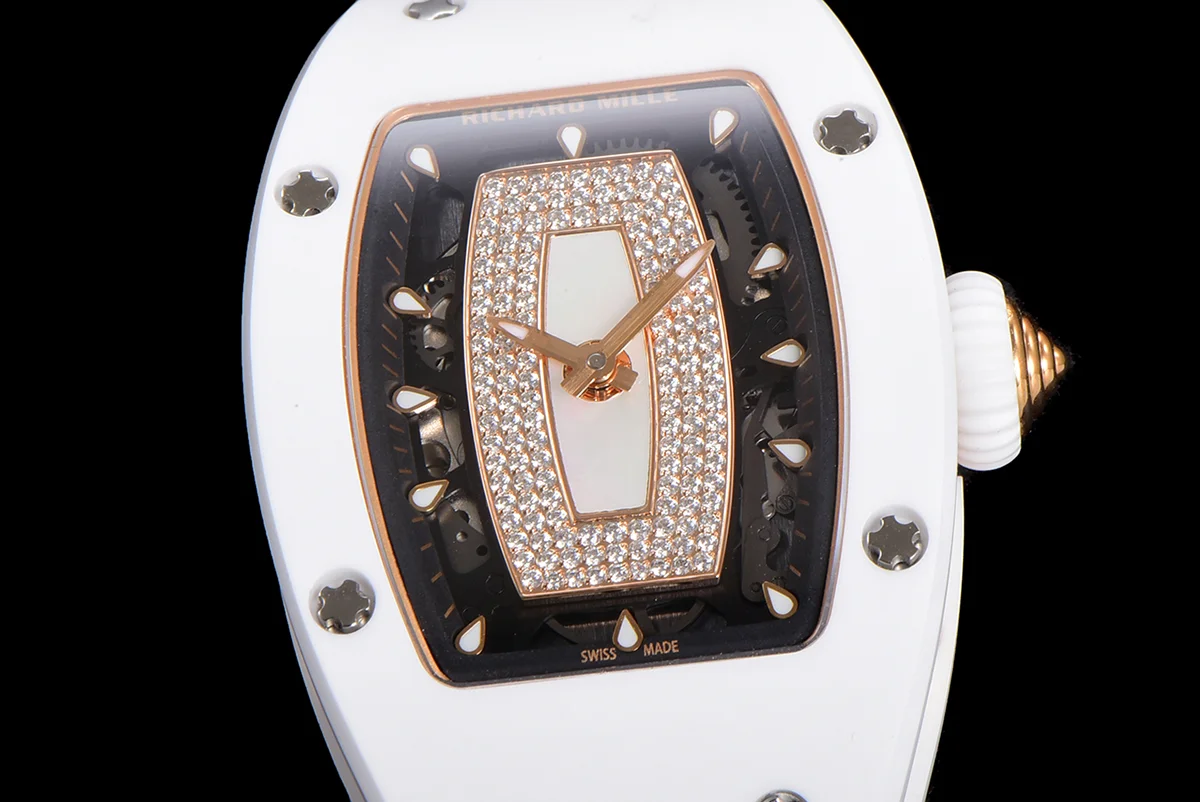 RM 007 Automatic Ladies White Ceramic White Lips