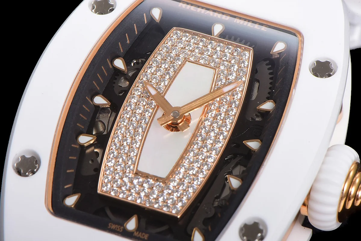 RM 007 Automatic Ladies White Ceramic White Lips