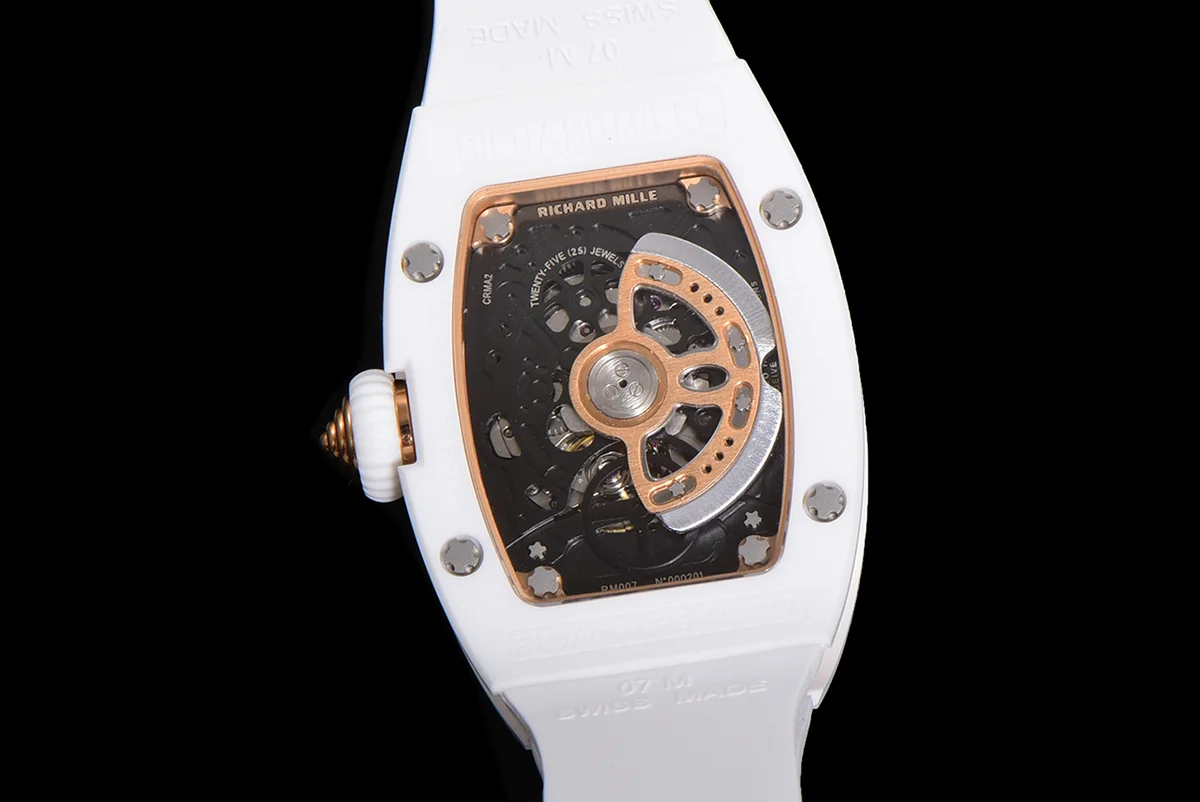 RM 007 Automatic Ladies White Ceramic White Lips