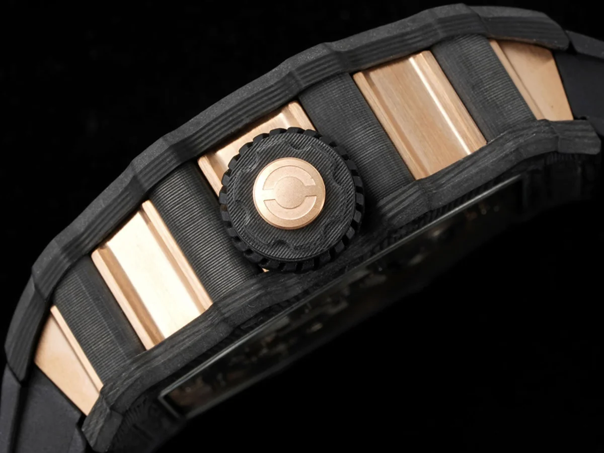 RM 021-01 Tourbillon Aerodyne in Rose Gold on Black Rubber Strap