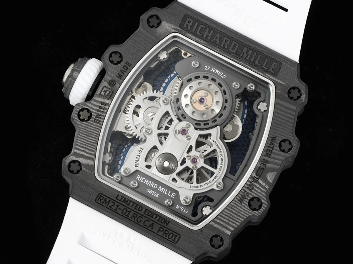 RM 021-01 Tourbillon Aerodyne on White Rubber Strap