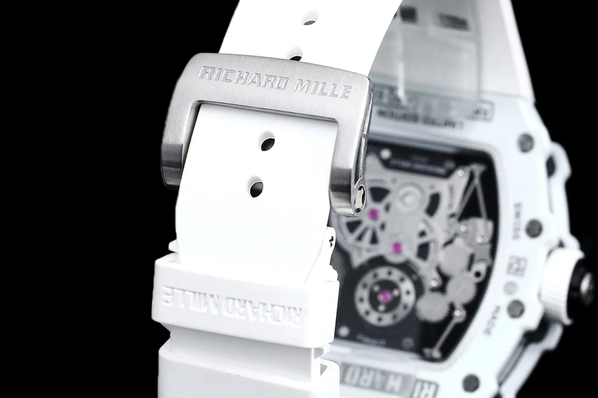 RM 021-02 Tourbillon Aerodyne on White Quartz on White Rubber Strap