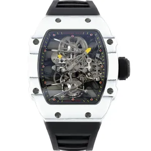 RM 027-02 Tourbillon Rafael Nadal White NTPT on Black Rubber Strap