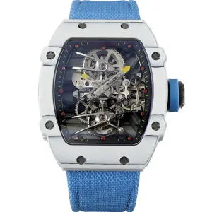 RM 027-02 Tourbillon Rafael Nadal White NTPT on Blue Nylon Strap