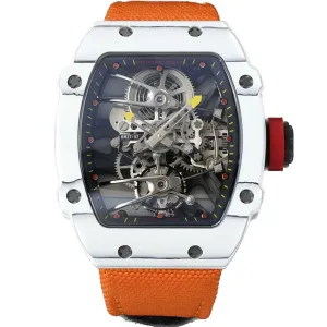 RM 027-02 Tourbillon Rafael Nadal White NTPT on Orange Nylon Strap