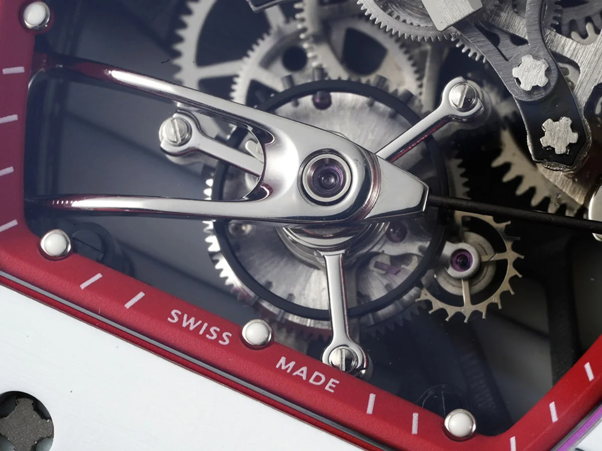RM 027-02 Tourbillon Rafael Nadal White NTPT on Red Rubber Strap