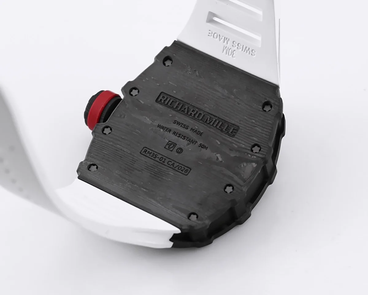 RM 035-01 Rafael Nadal NTPT Carbon White Rubber Strap