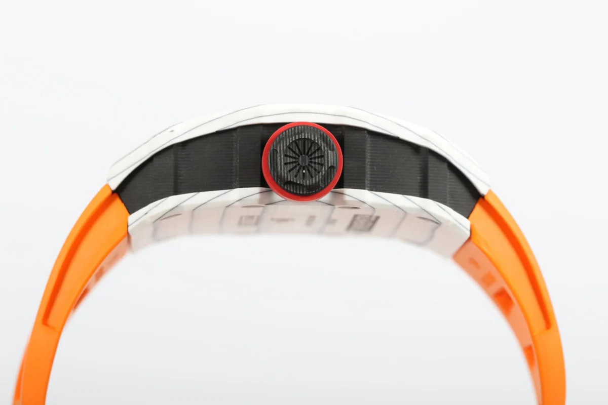 RM 035-01 Rafael Nadal White NTPT on Orange Rubber Strap