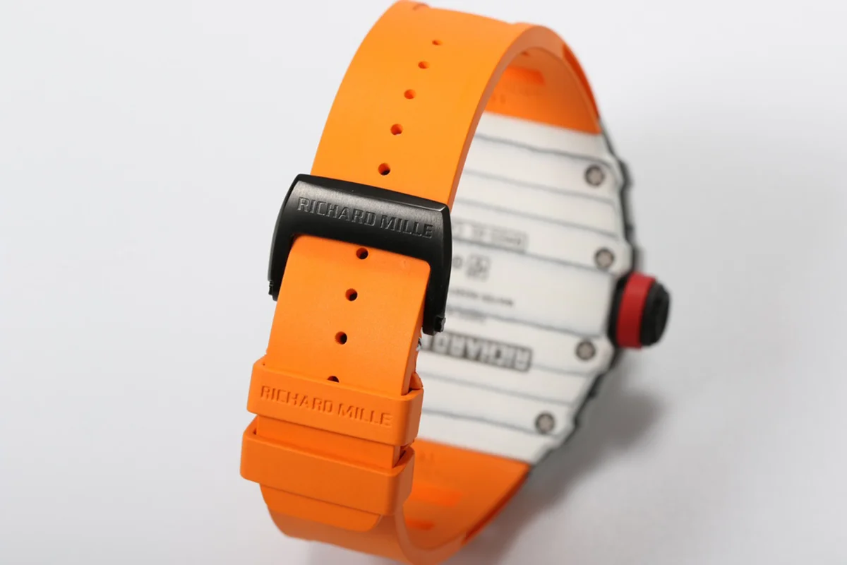 RM 035-01 Rafael Nadal White NTPT on Orange Rubber Strap