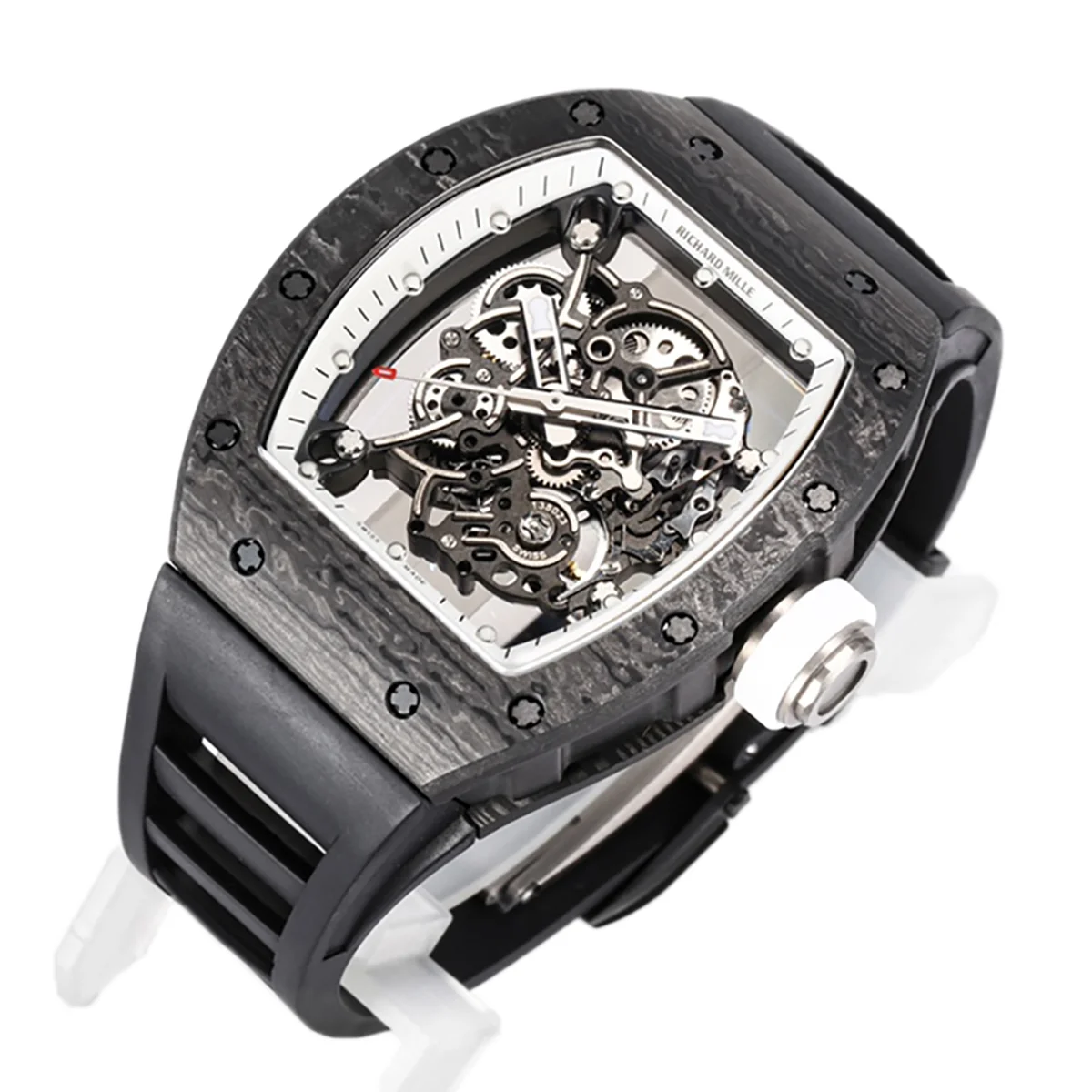 RM 055 Bubba Watson Americas Edition White Legend in NTPT on Black Rubber Strap RMUL2