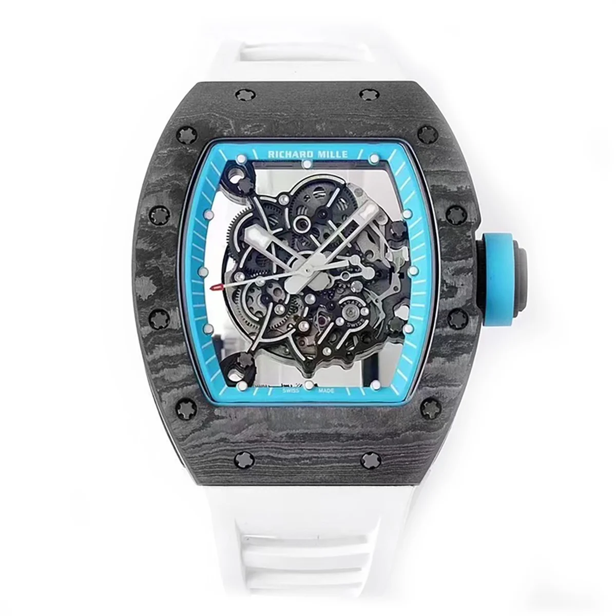RM 055 Bubba Watson “Yas Marina Circuit” NTPT on White Rubber Strap RMUL2
