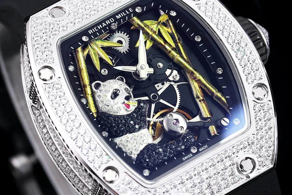 RM026-01 Tourbillon Panda in White Gold with Diamond Bezel