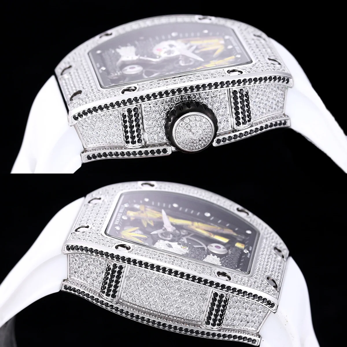 RM026-01 Tourbillon Panda in White Gold with Diamond Bezel