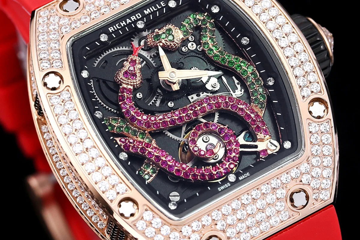 RM026-01 Tourbillon Serpent in Rose Gold with Diamond Bezel