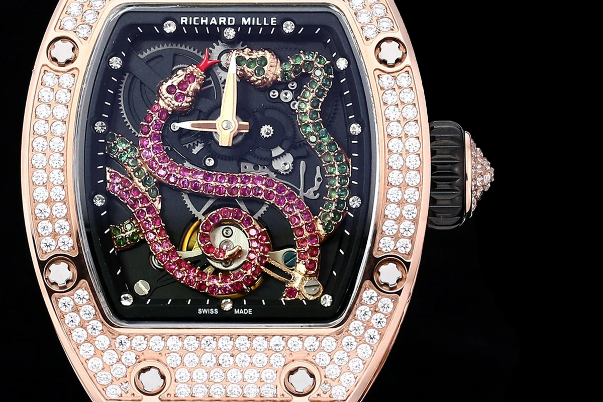 RM026-01 Tourbillon Serpent in Rose Gold with Diamond Bezel