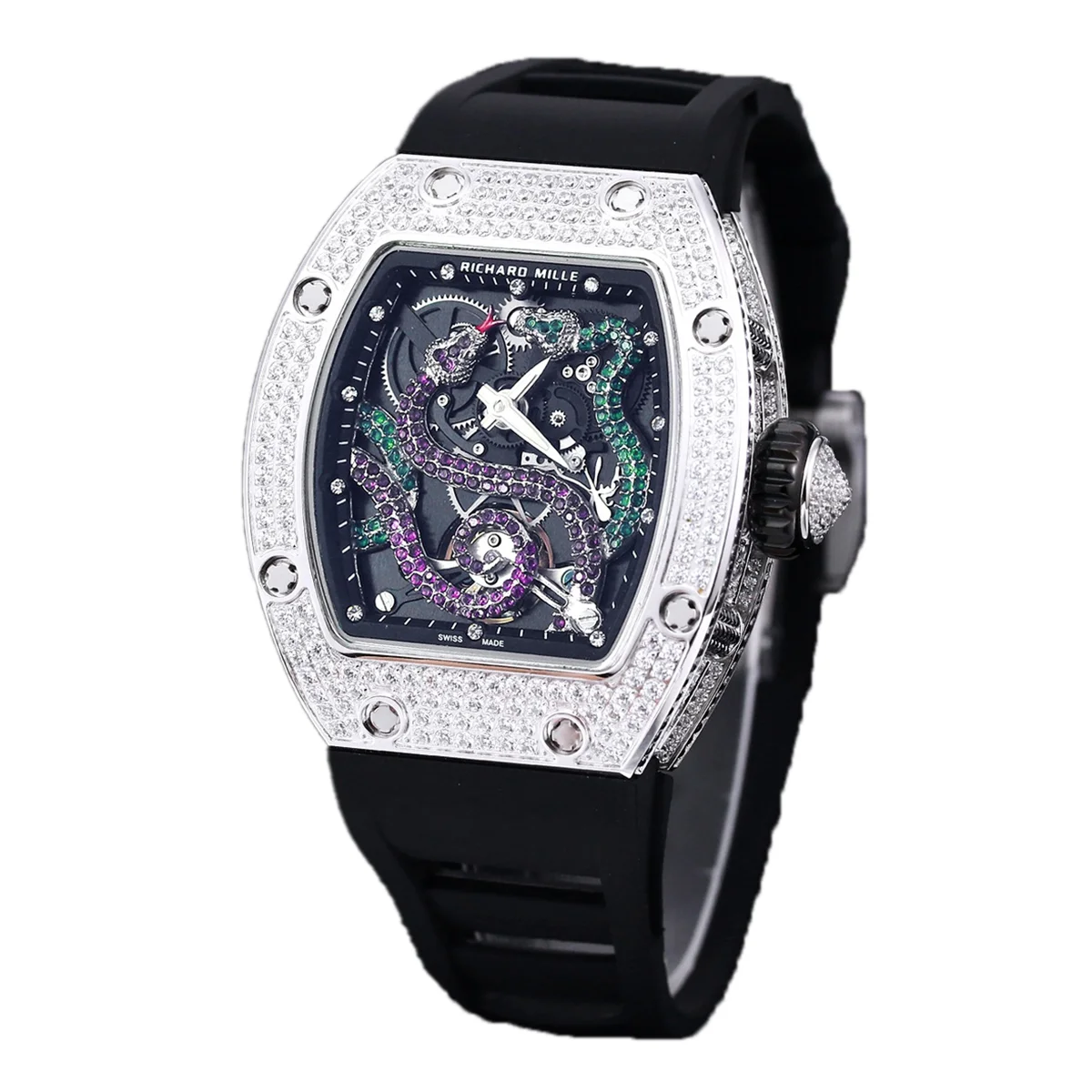 RM026-01 Tourbillon Serpent in Steel with Diamond Bezel