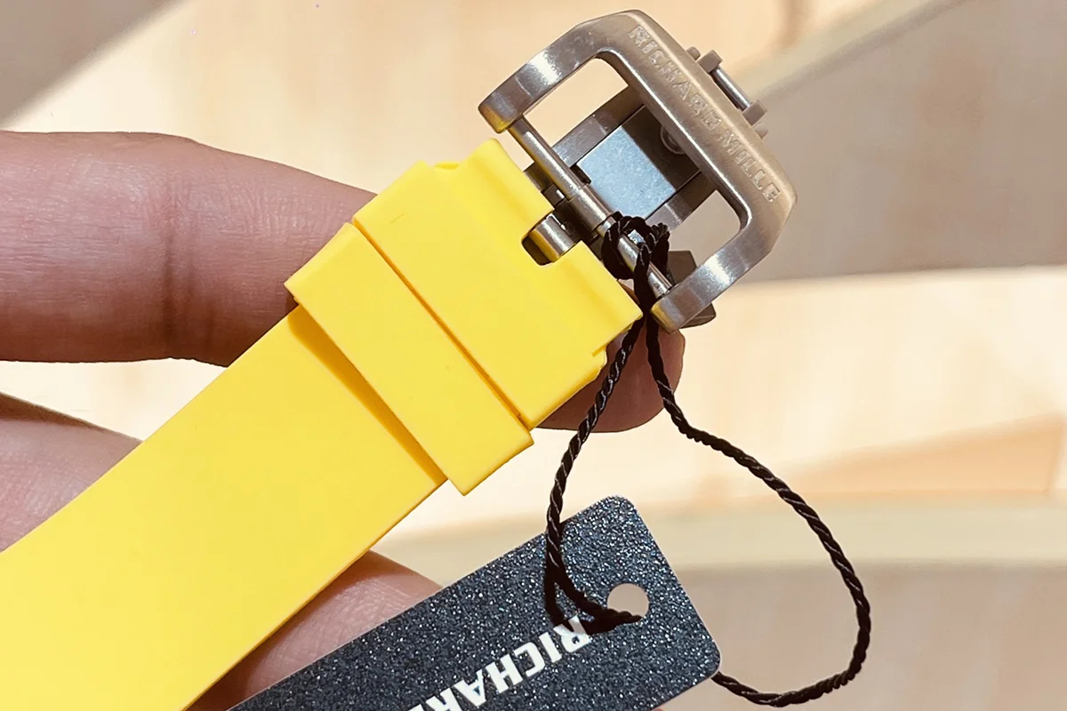 RM047 Tourbillon Samurai Sapphire on Yellow Rubber Strap